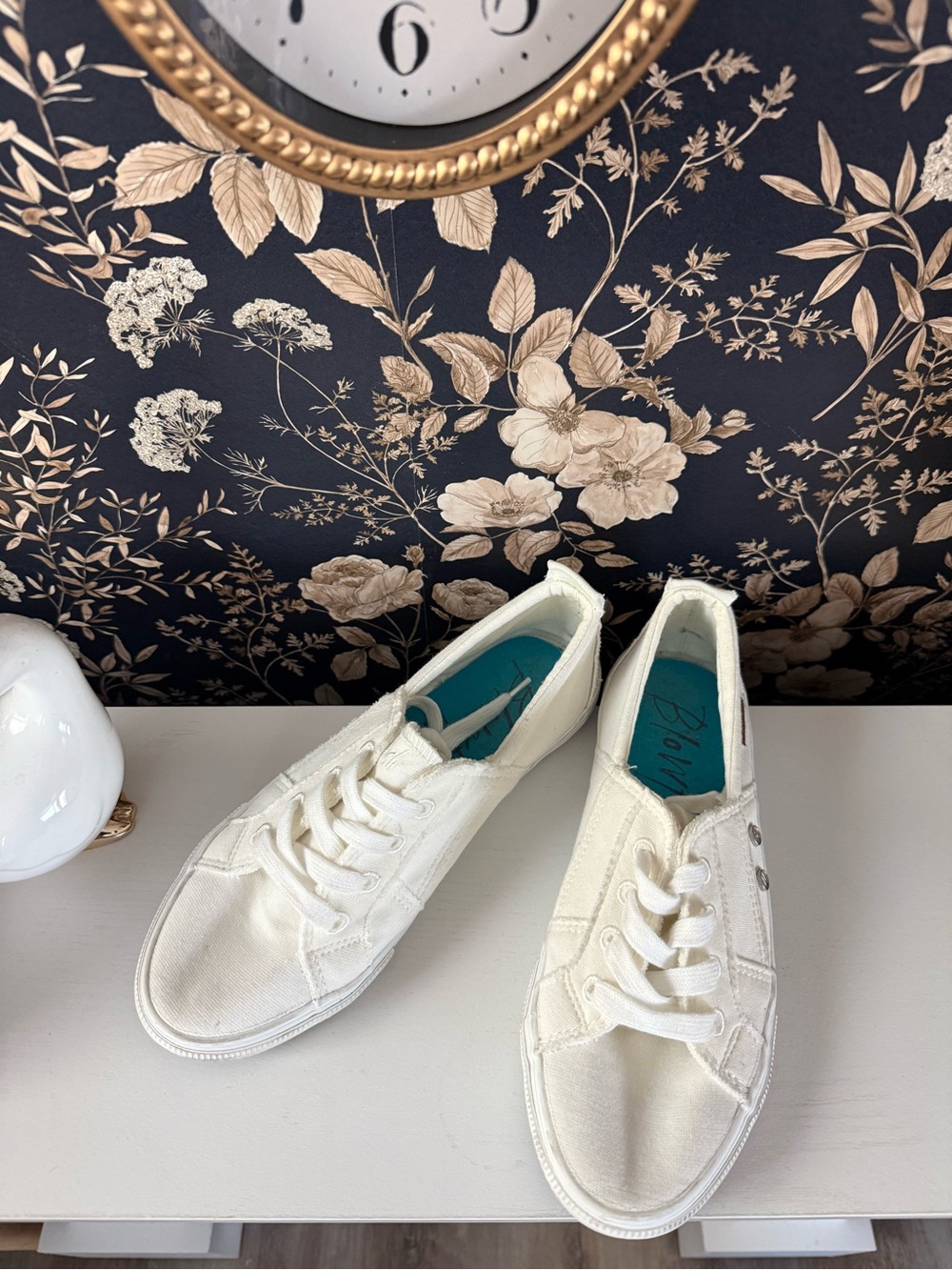Blowfish White Canvas Slip-On Sneakers